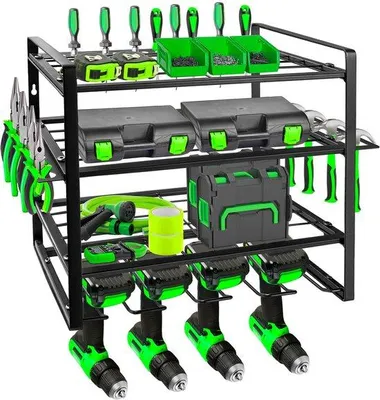 Image de Étagère murale à 4 niveaux pour ranger les outils dans le garage