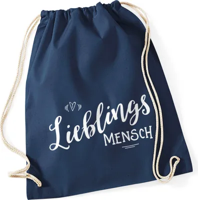 Produktbild von Turnbeutel Lieblingsmensch Geschenk Freundschaft Partner Freundin Moonworks® navy unisize