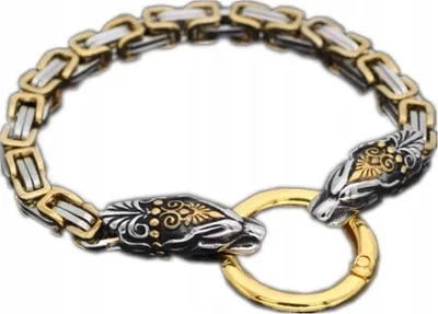 Zdjęcie produktu dla BRANSOLETA WIKINGÓW Wilki Nordycka Amulet 316L 431