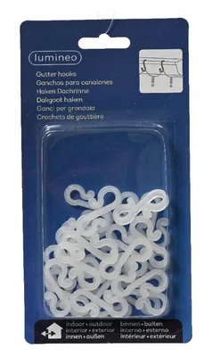 Productafbeelding van Haakjes om kerstverlichting op te hangen, wit, universeel, 24 stuks.