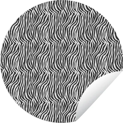Produktbild von MuchoWow® Gartenposter Outdoor-Poster Rund Tiermuster - Zebra - Schwarz - Weiß Ø 90 cm Gartendeko Rundes Poster draußen
