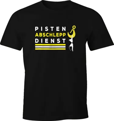 Produktbild von Herren T-Shirt Pisten Abschleppdienst Apres Ski Winter Flirten Piste Outfit Fun-Shirt Moonworks® schwarz M