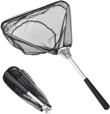Produktbild von Fischernetz, faltbar - 50 cm, Aluminium - Handnetz für Angler - Fischereizubehör für Erwachsene und Kinder