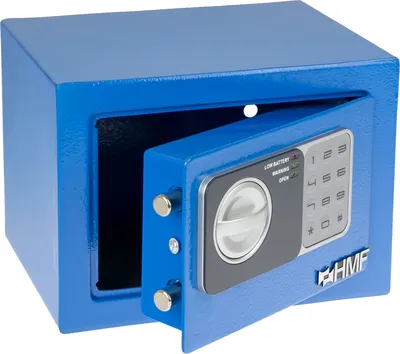 Möbeltresor mit Elektroschloss von HMF mit 23 cm Breite in Blau