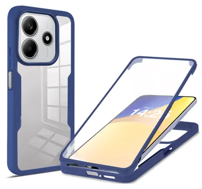 Produktbild von 360 Grad Rundum Schutz Handyhülle für Xiaomi Redmi Note 14 5G Full Cover Vollschutz Case Farbe: Blau