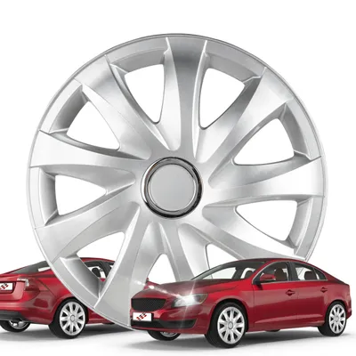 Produktbild von WALSER Radkappen Drifter, 4er Set Radkappen, Radzierblenden 15 Zoll, Radblenden für Alufelgen Stahlfelgen, Auto Radzierblende silber -  Europe
