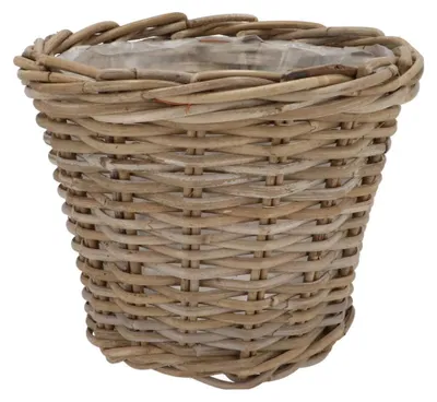 Produktbild von Pflanzkorb/kartoffelkorb Efeu - mit Innentasche - Rattan - B25 x H22 cm - innen/ausen