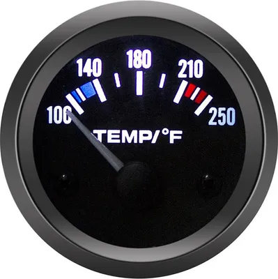 Zdjęcie produktu dla 2-calowy wskaźnik temperatury wody 52 mm uniwersalny samochodowy wskaźnik temperatury 100-250 Fahrenheita z białym czujnikiem podświetlenia LED do ciężarówki 12 V SUV łódź