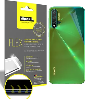 Produktbild von 3x Schutzfolie für Huawei nova 5 Pro Rückseite Folie, 100% Displayabdeckung, dipos Flex
