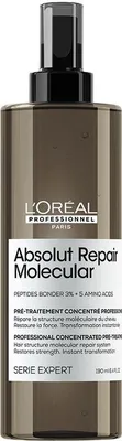 Produktbild von L´Oréal Professionnel Série Expert Absolut Repair Molecular Professional Concentrated Pre-Treatment Feuchtigkeitspflege vor der Haarwäsche für geschädigtes Haar 190 ml