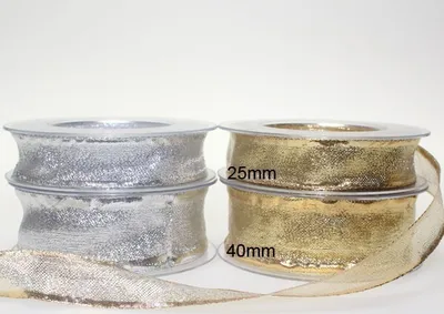 Produktbild von Dekoband Flitter Polyester Glitzerband Schleifenband Geschenkband 25mm 20m Weihnacht, Farbe:gold