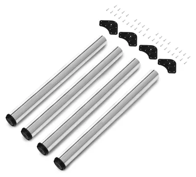 Tischbeine Ø60x830mm, 4er-Set, Stahl, verchromt, höhenverstellbar