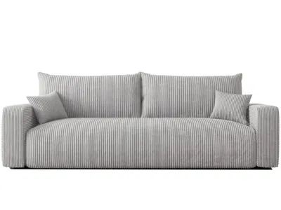 Produktbild von IDOHOME-Freistehendes Polstersofa PIANO mit Schlaffunktion und Stauraum 3-Sitzer Sofa Schlafsofa modernen Sofa Moderner Cordstoff Poso 110 Grau
