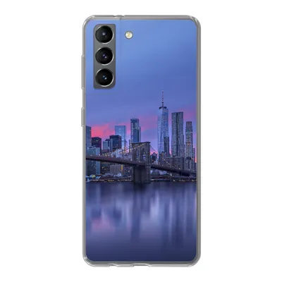 Produktbild von MuchoWow® Handyhülle Schutzhülle Hülle für Samsung Galaxy S21 New York hinter der Brooklyn Bridge Silikon Softcase Handy Hülle - Softcase