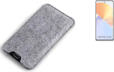 Produktbild von K-S-Trade Filz Handyhülle kompatibel mit Infinix Note 30 5G Schutzhülle Filztasche Filz Tasche Case Sleeve Handy Hülle Filzhülle grau