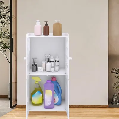 Image de Armoire de salle de bain, meuble de rangement, étagère pour toilettes, dimensions 30 x 22 x 75 cm, blanc