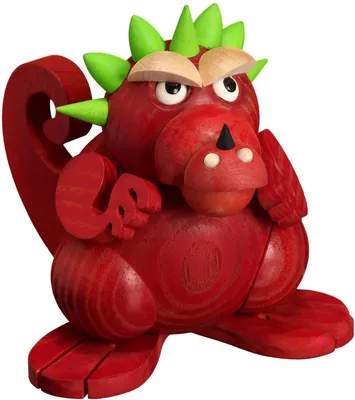 Produktbild von Räucherdrache Junior Kleinlaut -  Kugelräucherfigur (10cm) von Seiffener Volkskunst