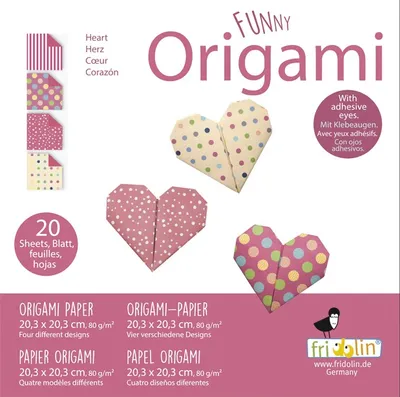 Produktbild von fridolin - Funny Origami Herzen, 20 Blätter, 20cm x 20cm