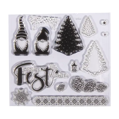 Produktbild von Rayher Clear Stempel - Wichtelweihnacht, 102,5x97mm, 14 Motive