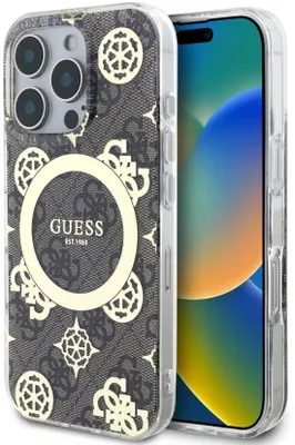 Image de Coque arrière GUESS pour iPhone 16 Pro, couleur marron