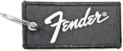 Produktbild von Fender - Schlüsselanhänger Logo RO7499 (Einheitsgröße) (Schwarz/Weiß/Silber)