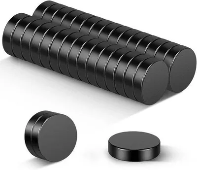 Obrázek produktu pro Silné neodymové magnety 10 x 3 mm, černé, 30 kusů