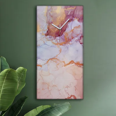Produktbild von Wohnzimmer Leinwand Uhr Geräuschlos Küche 30x60 Farbiger, Marmor, Abstrakt, Textur, weiße Zeiger