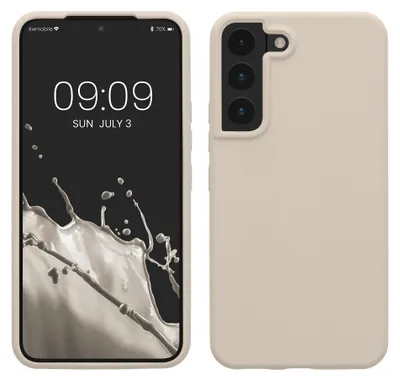 Produktbild von kwmobile Handyhülle für Samsung Galaxy S22 Hülle - Case Silikon - Kabelloses Laden - Schutzhülle Cover in Creme matt