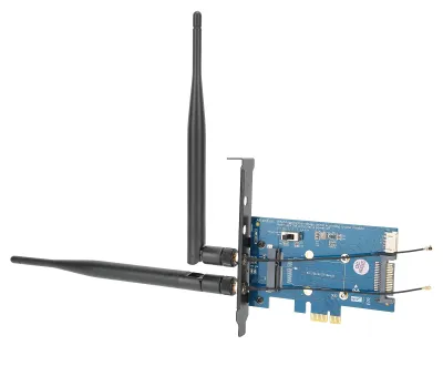 Obrázek produktu pro Bezdrátový dvoupásmový adaptér s držákem pro SIM kartu, Mini PCI-E na PCI-E 1X, síťové periferní zařízení