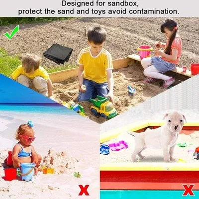 Produktbild von Famanu Schutzhülle für Sandkasten mit Wasserbeständigkeit und Zugband - Grau