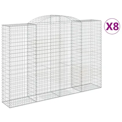 Produktbild von Gabionen mit Hochbogen 8 Stk. 300x50x200/220cm Verzinktes Eisen