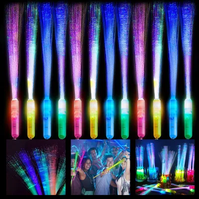 LED-Lichtstäbe, 12 Stück, bunt, 3 Leuchtmodi, Partyzubehör