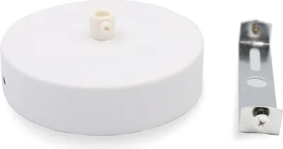 Produktbild von Metall Baldachin Standard mit Bajonett und Zugentlastung | Ø 100 mm | Höhe 25 mm | Weiss