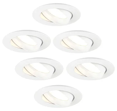Image de Ledvion lot de 6 spot encastre LED rond blanc 3W dimmable blanc chaud