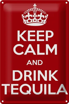 Produktbild von Blechschild Alkohol 20x30cm Keep calm and Drink Tequila