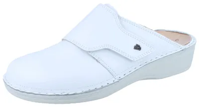 Productafbeelding van Comfortabele Finn Comfort damespantoef "Aussee", wit, leer, NIEUW - Dameschoenen, slippers/teenlijk, wit