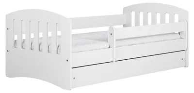 Produktbild von KINDERBETT CLASSIC mit Schublade und Matratze Weiß 90/65/164