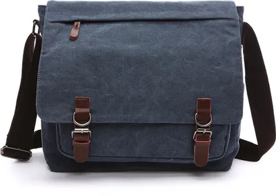 Obrázek produktu pro INF Střední vintage kabelka přes rameno z plátna a kůže Tmavě modrá