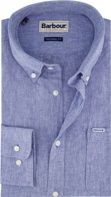 Produktbild von Barbour Hemd Tailored Fit blau Leinen Baumwolle