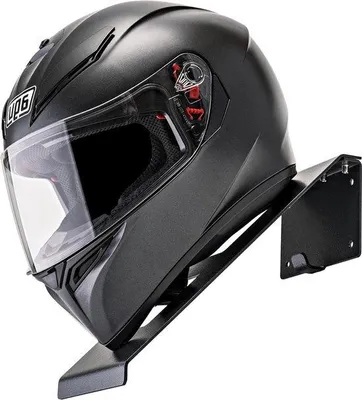 Zdjęcie produktu dla Wieszak na kask motocyklowy, czarny, do montażu na ścianie