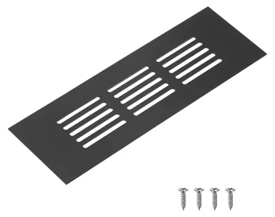 Immagine prodotto di Griglia di ventilazione rettangolare grigliata 150 x 50 mm alluminio nero - Per armadi e scarpiere