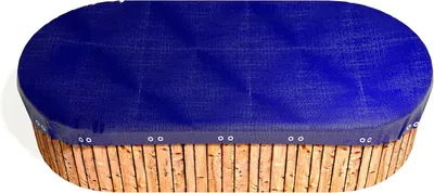 Produktbild von Abdeckplane für ovalen Pool 650x420 cm in Royalblau, Planenmaß 730x500 cm für Sommer und Winter