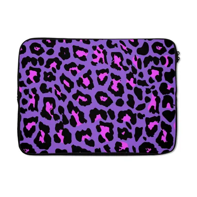 Produktbild von MuchoWow® Laptop Hülle 13 Zoll Pantherdruck - Lila - Rosa - Neon Laptoptasche - Laptophülle - Sleeve - Rundumschutz