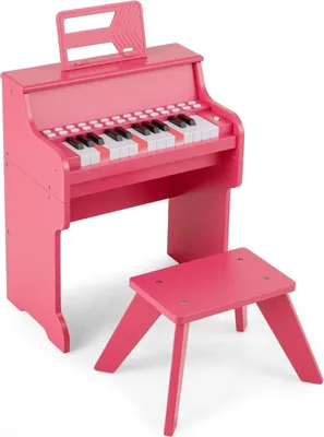 Obrázok produktu pre 25-klávesové detské digitálne piano so stoličkou, ružové