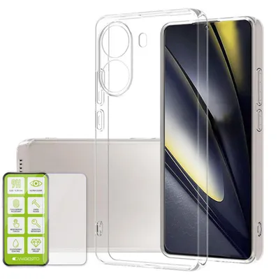 Obrázek produktu pro Pro Xiaomi Poco X7 Pro 5G / Redmi Turbo 4 Silikonové TPU ochranné pouzdro Průhledné + H9 tvrzené sklo
