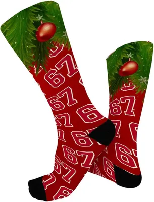 Produktbild von Lustige Socken mit der Aufschrift „67“ – lässige Socken mit dem Aufdruck „6 7 Creams Drips“ – Meme-Socken für Männer, Frauen, Jungen und Mädchen – Weihnachtsgeschenk