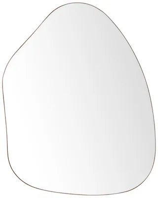 Zdjęcie produktu dla BELIANI Lustro ścienne złote metalowa rama 70 x 92 cm owalne wiszące minimalistyczne nowoczesne salon sypialnia przedpokój