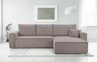 Image de AX LIVING Cord Couch L Form - Cedria G+D Salon 287 cm Beige