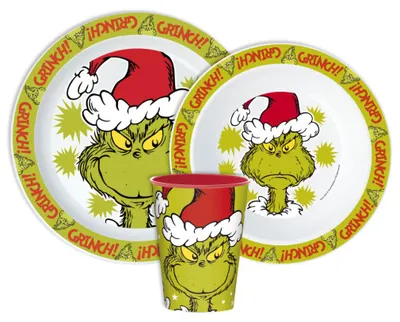Image de Service de table Grinch Christmas Mischief, ensemble microplastique, avec tasse 260 ml