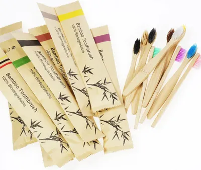 Produktbild von Bambus Zahnbürste 50 Stück l Mehrweg Zahnbürsten mit weichen Borsten umweltfreundlich für Kinder Erwachsene nachhaltig plastikfrei